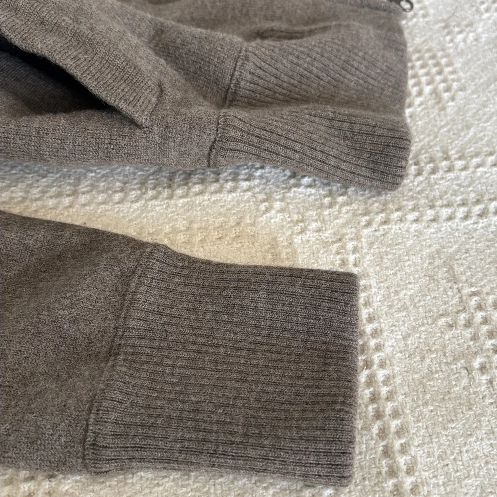 Banana Republic Modern Tipped Standing Collar Merino Wool Full‎ Zip Up Sweater S